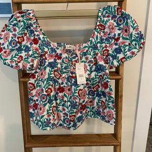 Vineyard Vines Multifloral Puff Sleeve Top